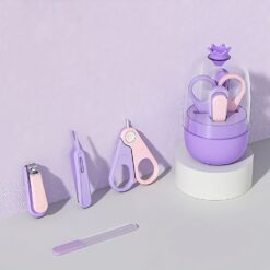 StarAndDaisy Baby Nail Cutter Set - 4-in-1 Nail Grooming Essentials for Babies with Cute Case - Purple