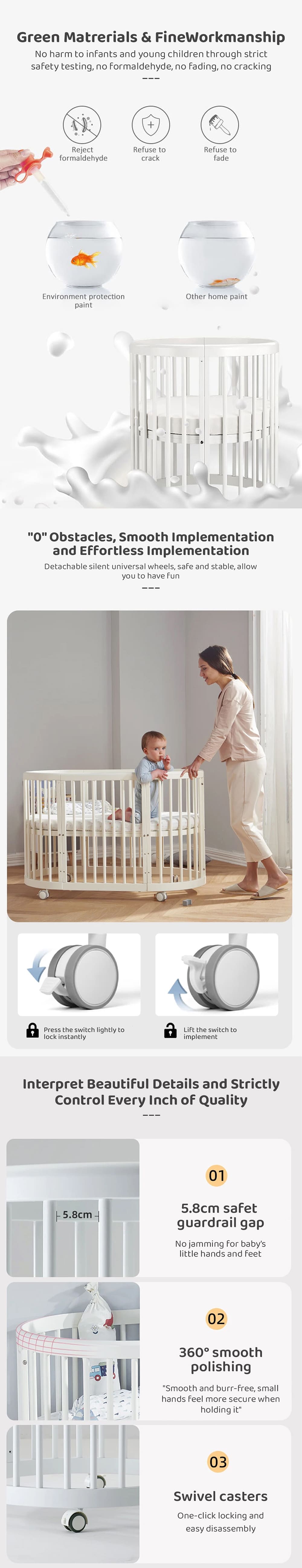 Baby wodden cot
