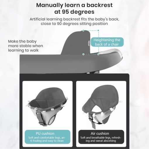 manually learn backrest baby walker