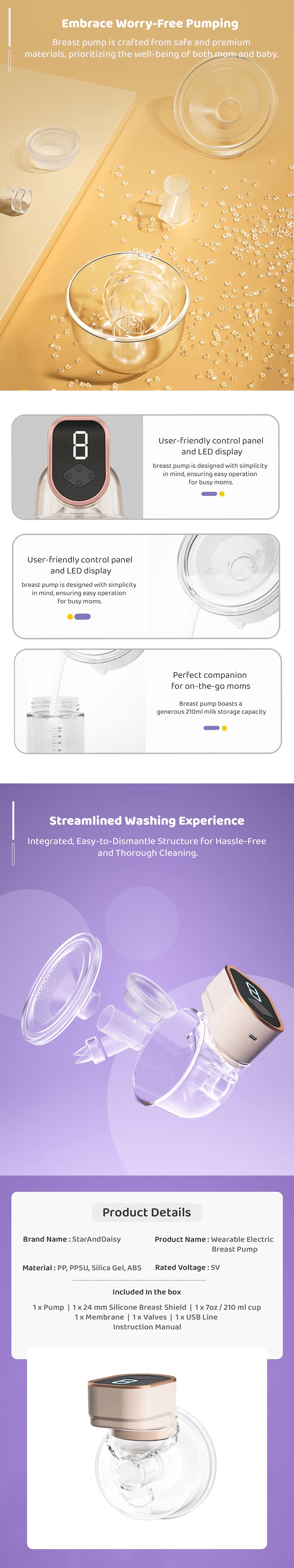 Premium Quality Wearable Breast Pump