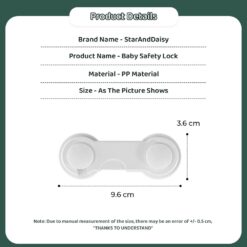 product dimension and product details of Wrench style baby door lock
