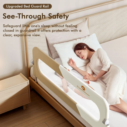 Foldable Baby Bed Fence, Bed Rails for Toddlers Safety, Bed Side Safety Guards for Kids