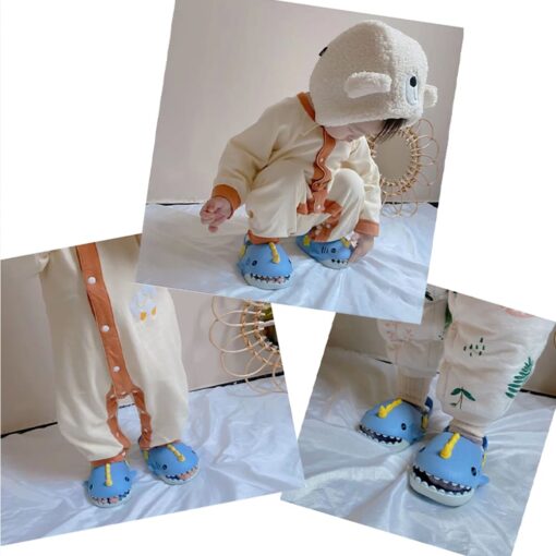 StarAndDaisy Clogs for Kids, Cute Shark Slide Slippers for children, Lightweight Summer Sandals - JH-880-GREY - Image 4