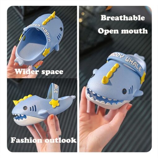 StarAndDaisy Clogs for Kids, Cute Shark Slide Slippers for children, Lightweight Summer Sandals - JH-880-GREY - Image 6