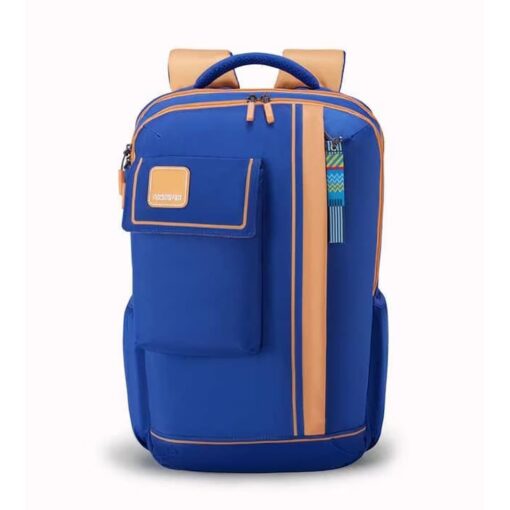 American Tourister Casual Kids School Bags, 29.5 Ltr, 3 Full Compartments, Dobby Polyester, Printed Design Backpack - Sest 3.0 Blue02