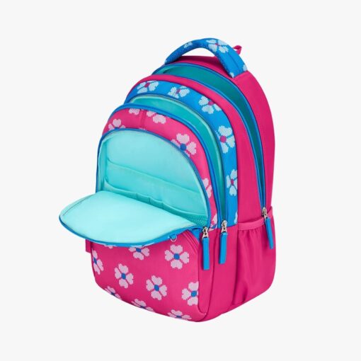 Genie Crimson Lightweight School Backpack for kids, Vibrantly Colored Children backpack with Spacious Compartments - Teal - Image 5