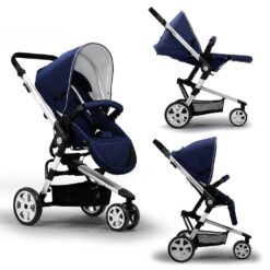 StarAndDaisy Sleek and Stylish Baby Stroller for kids with Reversible Bassinet & Large Wheels for Newborn Babies & Toddlers - 0 to 4 Years (Blue)