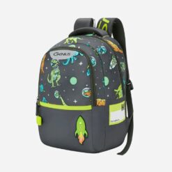 Genius by Safari Cosmo 23L Trendy Children's School Backpack with Name Tag, Ergonomic, And Lightweight for Boys & Girls - Grey
