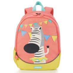 American Tourister Animal Print Kids School Bag With Polyester Fabric, 2 Organizational Pockets 15 Ltrs - Zoodle 3.0 Zebra Orange