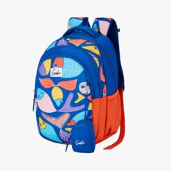 Genie Finley Stylish Backpack For Girls, Everyday School Bag with Free Stationery Pouch, Rain & Dust Cover - Blue