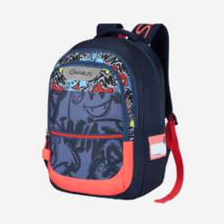 Genius by Safari Scribble 27L School Backpack with Name Tag, Premium School for Boys & Girls - Blue