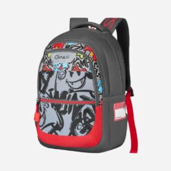 Genius by Safari Scribble Kids School Bags with Name Tag, Premium School Bags for Boys & Girls - 27L Grey