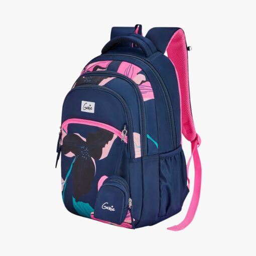 Genie Petunia Trendy School Bag for Children with Adjustable Padded Shoulder Straps - Navy Blue