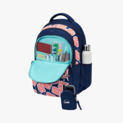 Genie Vibes Trendy School Bag for Boys, Water Resistant and Lightweight Bags with Adjustable Padded Shoulder Straps - Navy Blue
