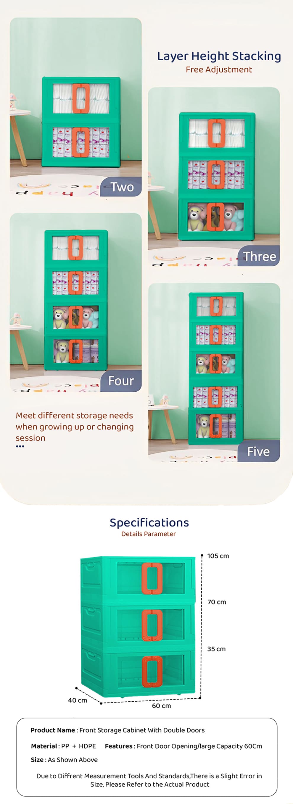 Compact Kids Storage Cabinet for Small Spaces
