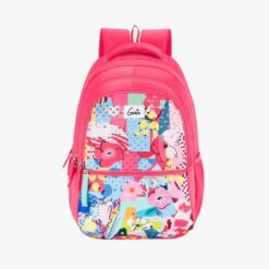 Genie Phoenix 36L School Backpack With Rain cover, Extra Shoulder Padding Straps, and Water Resistance - Pink