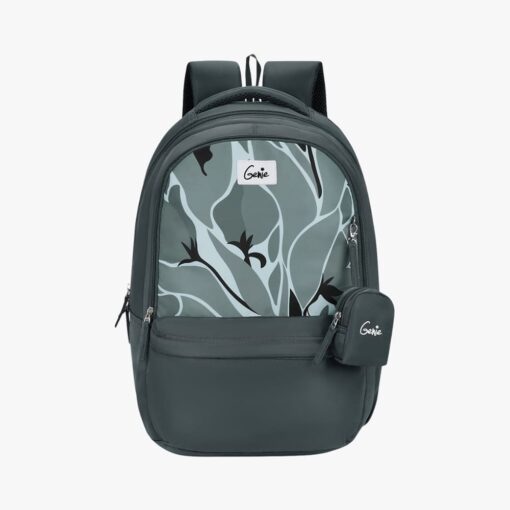 Genie Charlotte 40L School Bags Backpack With Laptop Sleeve, Easy Access Pockets, and 3 Compartments - Charcoal Black