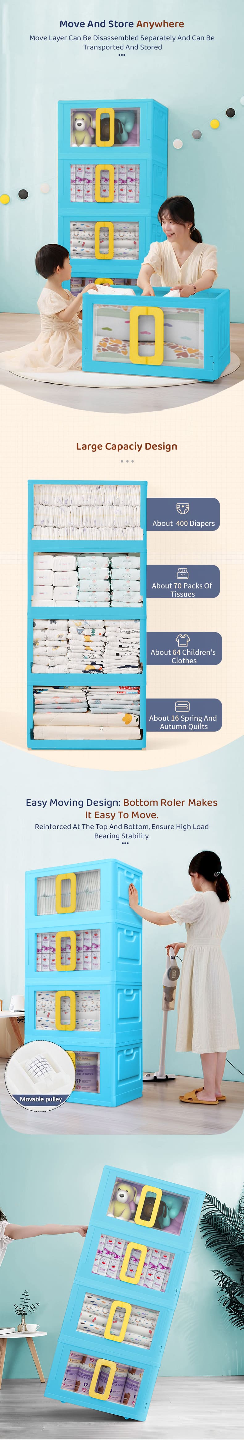 Kids Storage Cabinet with Drawers with Large Storage