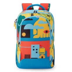 American Tourister Casual Kids School Bags, 33.5 Ltr, Water Resistant 3 Compartments Stylish Backpack - Quad 3.0 Sky Blue