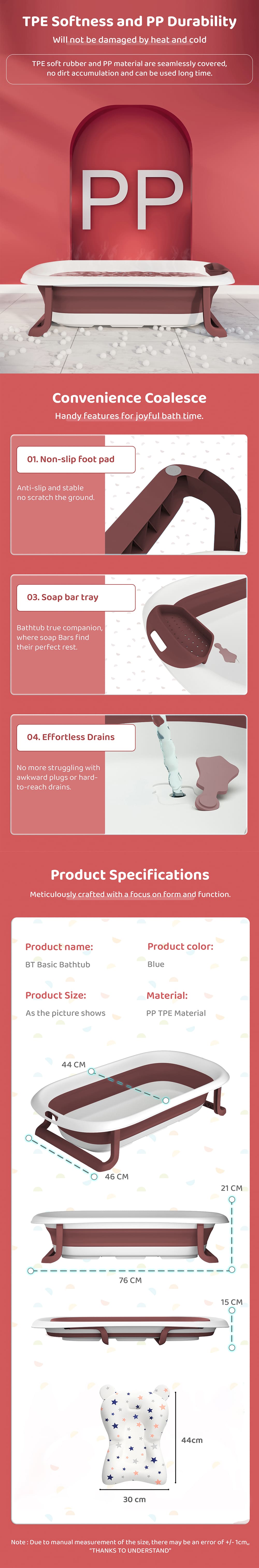 Specification of Baby Bath Tub with Cushion