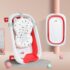StarAndDaisy Foldable Infant Bath Tub with Cushion, Collapsible Space Saving Bathtub Girls & Boys with Soap Tray - Bt Basic Red
