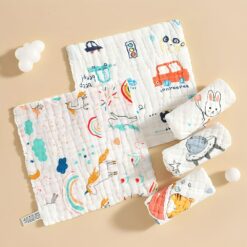 StarAndDaisy Baby Face Towel, Soft Handkerchief Bathing Face Washcloth, wipe Burp Cloth, Burp Cloth - Set of 5