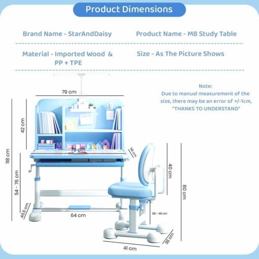Specification of Kids Study Table