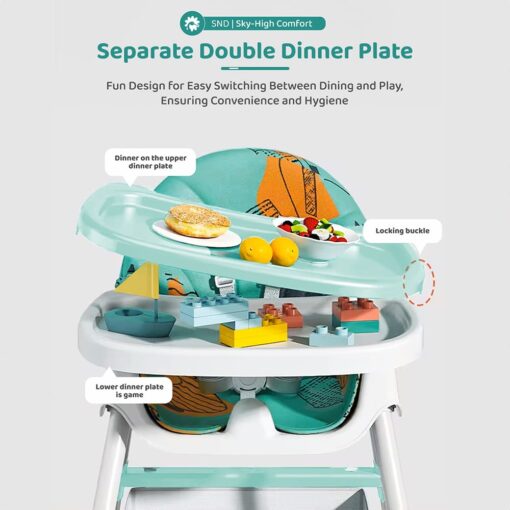 StarAndDaisy Basic Table Talk High Chair for Babies without Wheel, Detachable Food Tray, & 5-point Safety Belt  - Sunshine Orange - Image 3