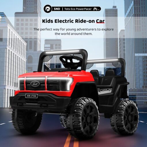 StarAndDaisy Battery Operated Ford Jeep For Kids With Remote Control, Manual, LED Lights and Music Box - 9111 Yellow - Image 2