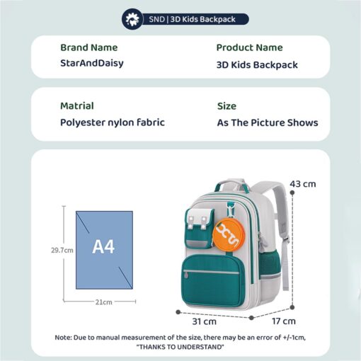 Specification of Kids School Bags