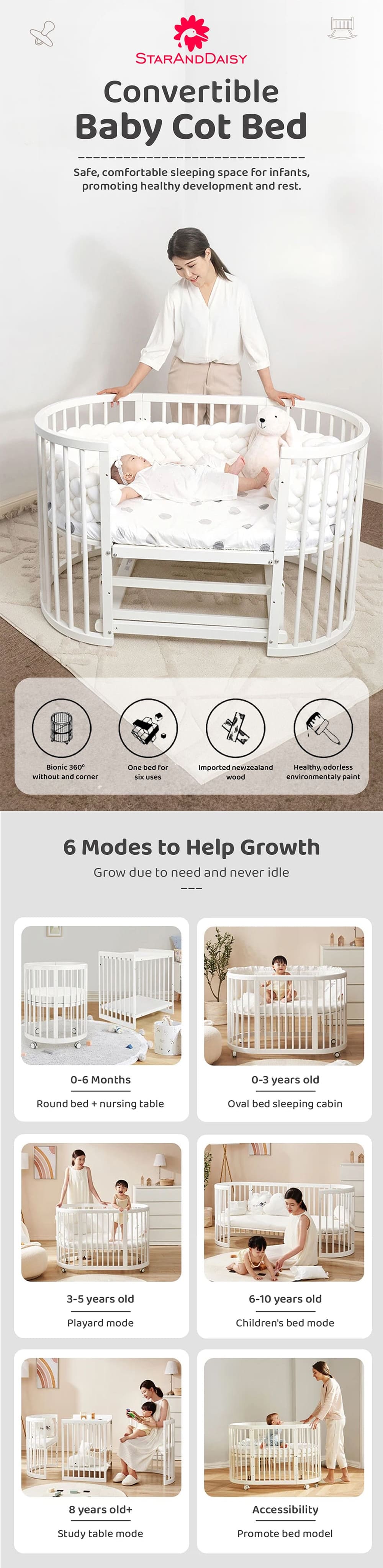 Baby wodden cot
