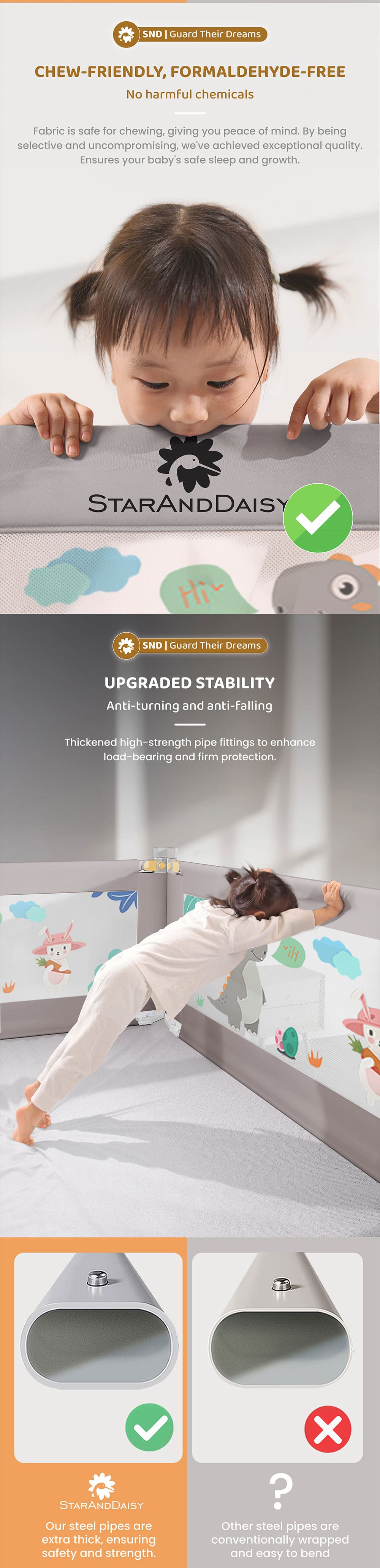 Anti-Turning Bed Guardrail
