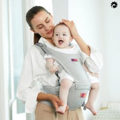 StarAndDaisy Newborn Baby Carrier Adjustable Hands-Free with 4 Carry Positions for 0-36 Months Babies - Grey