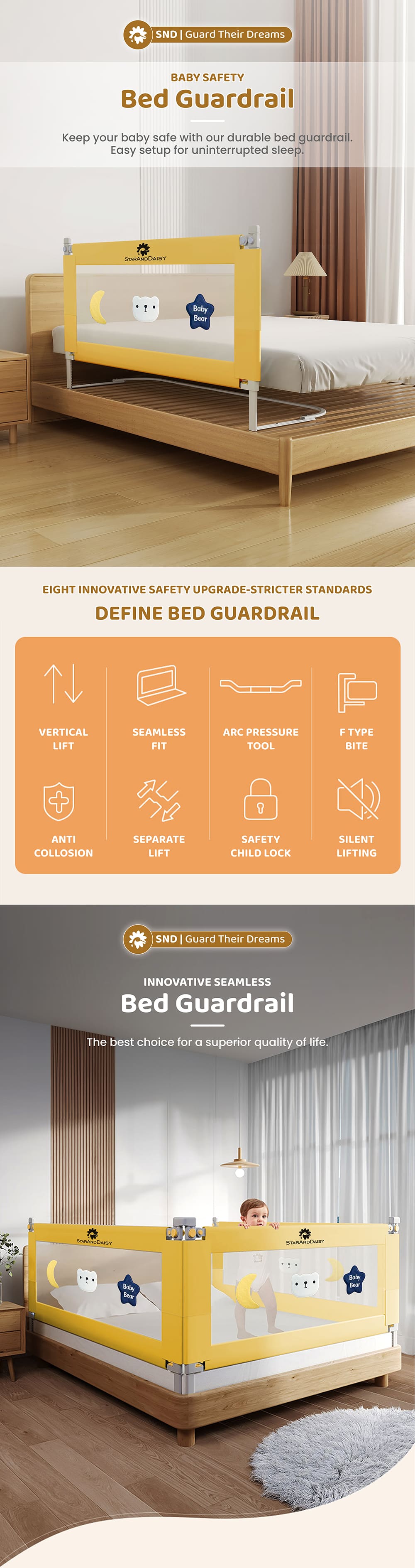 Baby Safety Bed Guardrail