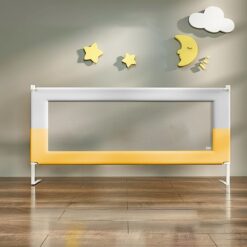 StarAndDaisy Baby Bed Side Guards, Bed Fence & Anti-Fall Bed Guardrail with Adjustable Height - T Frame Yellow 2m
