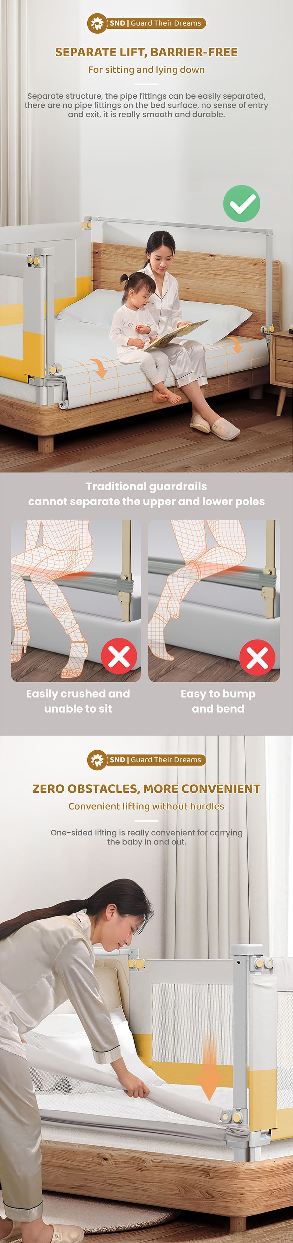 Bed Side Baby Bed Guardrail
