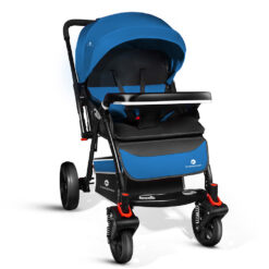 StarAndDaisy Colossal Multifunctional Baby Stroller with 5-Point Safety Belt & Adjustable Canopy, Detachable Food Tray - Blue
