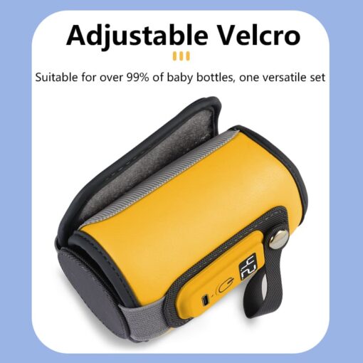 StarAndDaisy Portable Bottle Warmer Cover With 5-speed Adjustment, Quick USB Charging Baby Feeding Bottle Warmer - Yellow - Image 5