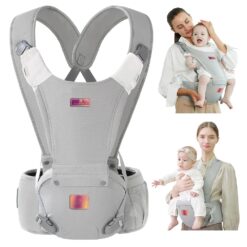 StarAndDaisy Newborn Baby Carrier Adjustable Hands-Free with 4 Carry Positions for 0-36 Months Babies - Grey