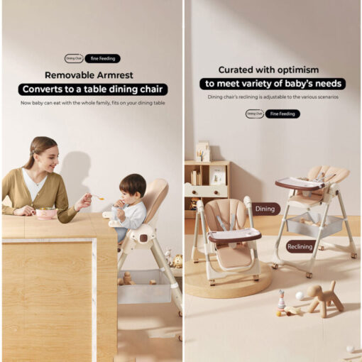 easy to sit with height adjustable high chair