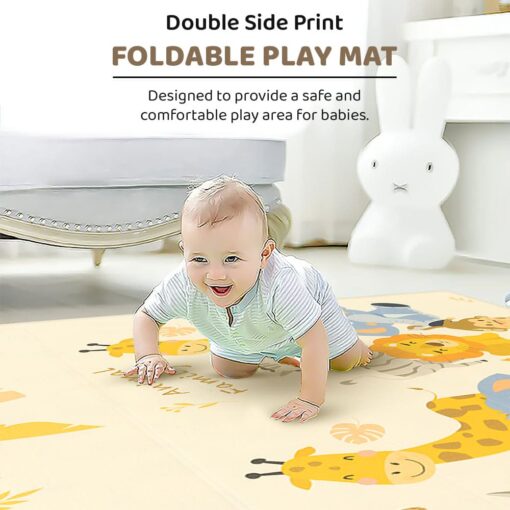 StarAndDaisy Waterproof Playmat for Baby, Infants Floor Mat Learning & Crawling for Babies - Jungle & Traffic Print - 6mm - Image 2