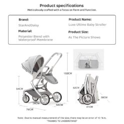 Specification of Baby Pram & Stroller with Safety belt