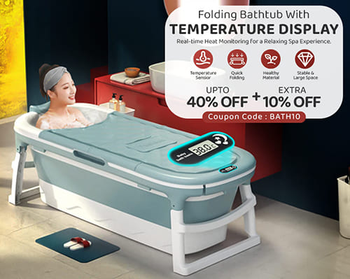 Folding Bath Tub with Temperature Display Folding Bath Tub with Temperature Display