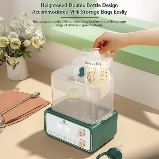 StarAndDaisy Multifunctional Bottle Warmer & Sterilizer with LCD Temperature Display, Quick Warm Milk for Baby Feeding - Green - Image 7