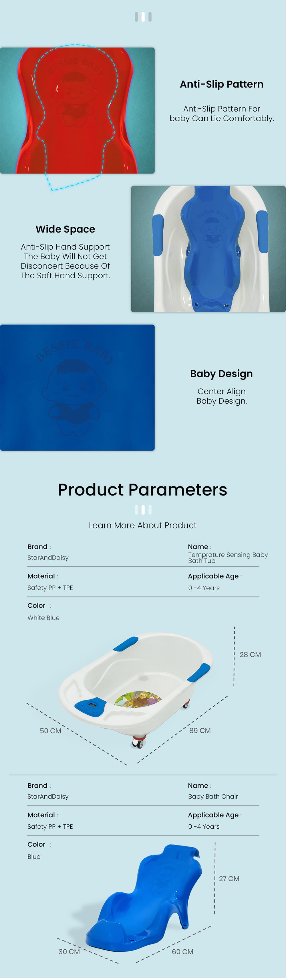 Specification of Baby Bath Tub