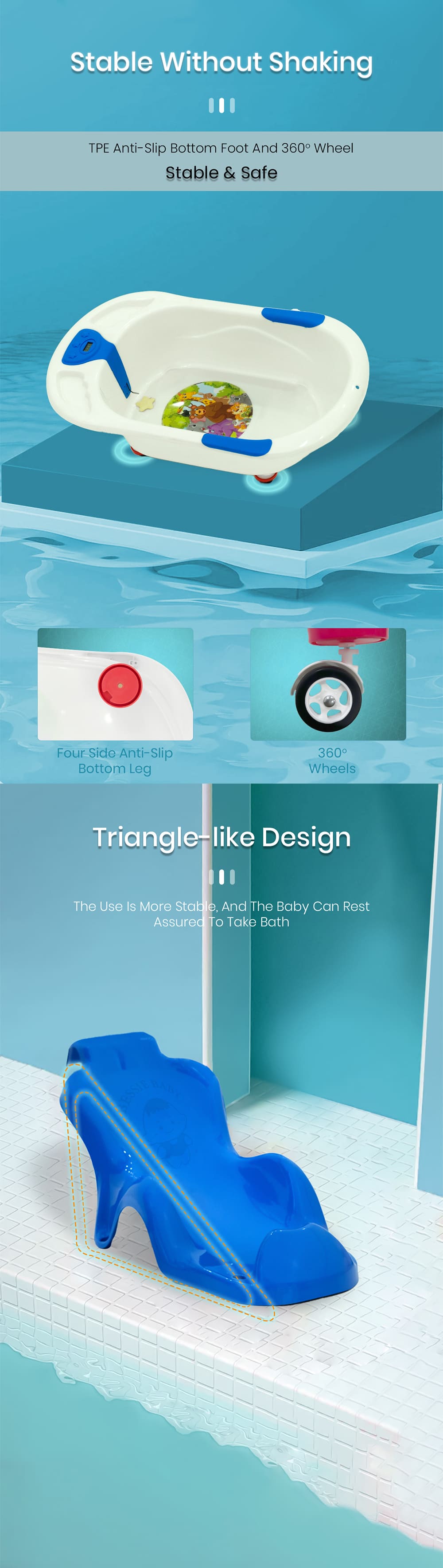 Baby Bath Tub with Tempereature Sensing