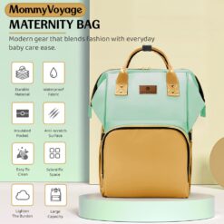 StarAndDaisy Stylish Diaper Bags for Mothers Travel with Multiple Compartment & Insulated Pocket - Green Yellow