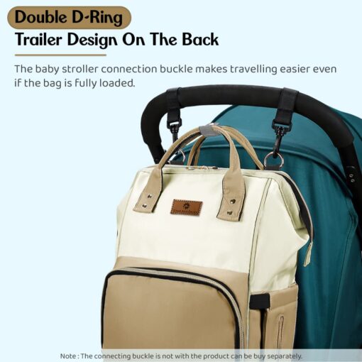 StarAndDaisy Premium Maternity Bag, Diaper Backpack with Various Sized Pockets & Extra Insulated Pocket - Brown - Image 9
