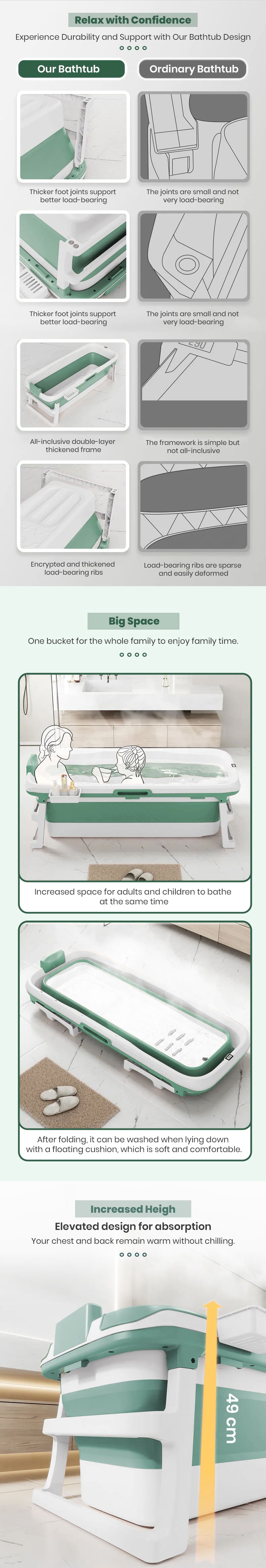 Mega Bath tub with Height Adjustable