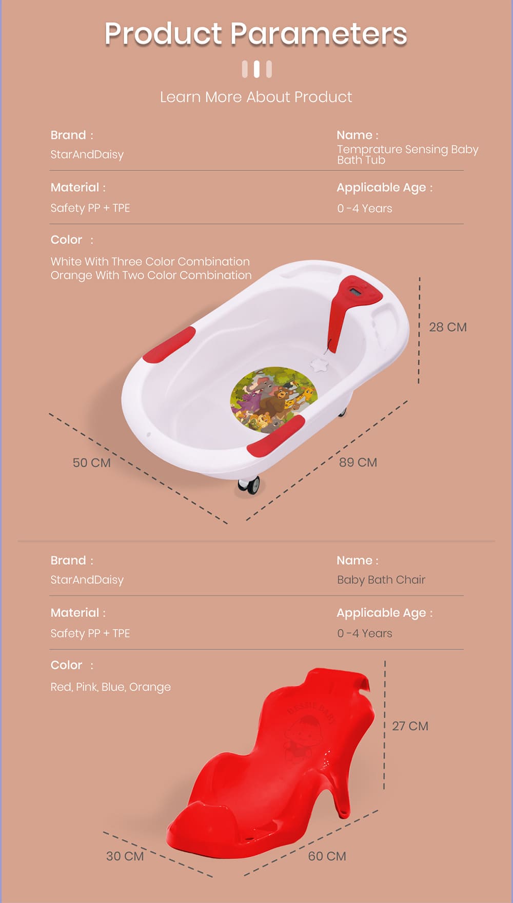 Specification of Baby Bath Tub